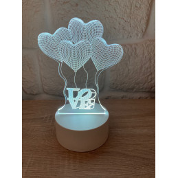 LED Lampa Ilúzia 3D Balón LOVE