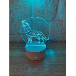 LED-Lampe Illusion 3D Wolf