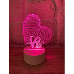 Lampada LED Illusion 3D LOVE
