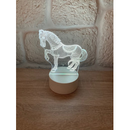 LED Lampa Ilúzia 3D Kôň 3