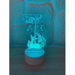 LED Lampa Ilúzia 3D Gitara