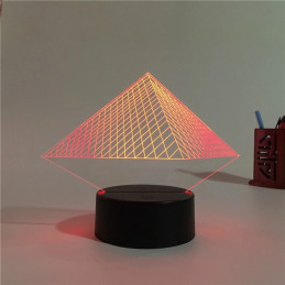 LED Lampa Ilúzia 3D Pyramída