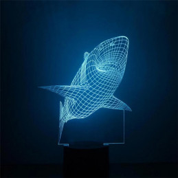 LED-Lampe Illusion 3D Sharky