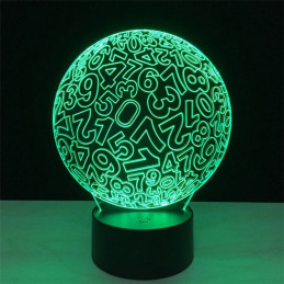 LED Lampa Ilúzia 3D Číslo