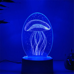 LED Lampa Ilúzia 3D Medúza