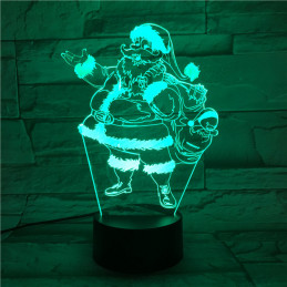 LED Lampa Ilúzia 3D Santa