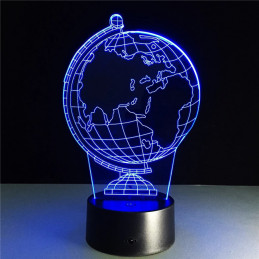 Lampada LED Illusion 3D Globus