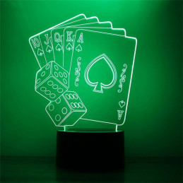 Lampe LED Illusion 3D Cartes