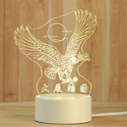 Lampe LED Illusion 3D Oiseau