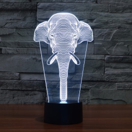 Lampe LED Illusion 3D Éléphant