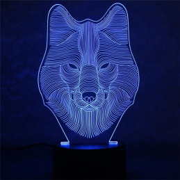Lampe LED Illusion 3D Loup 2