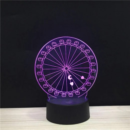 Lampe LED Illusion 3D roue...