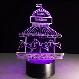 LED Lampa Ilúzia 3D Kolotoč