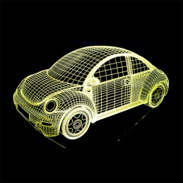 Lampe LED Illusion 3D Car 2