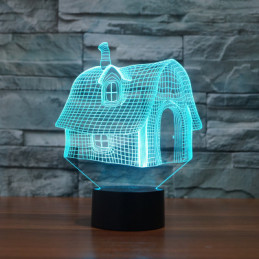 LED-Lampe Illusion 3D Haus
