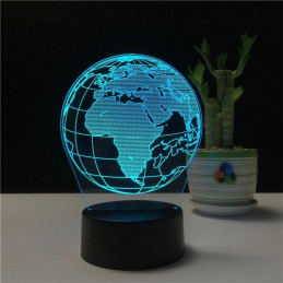 LED Lampa Ilúzia 3D Zemeguľa