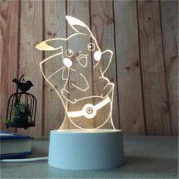 LED Lampa Ilúzia 3D Pikachu 3