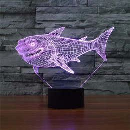 LED Lamp Illusion 3D Shark