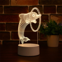 LED Lampa Ilúzia 3D Delfín 2