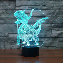 Lampe LED Illusion 3D Dragon 2