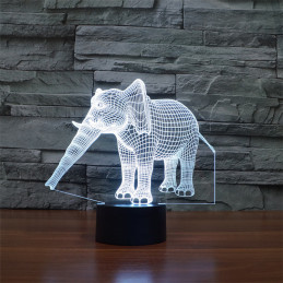LED Lampa Ilúzia 3D Slon 2