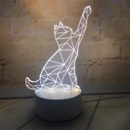 LED Lamp Illusion 3D Cat 3