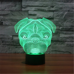 Lampe LED Illusion 3D Chien 3