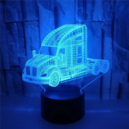 Lampe LED Illusion 3D Camion