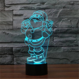 LED Lampa Ilúzia 3D Santa 1