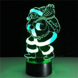 Lampe LED Illusion 3D Santa 2