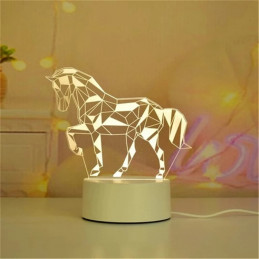 LED-Lampe Illusion 3D Pferd 4