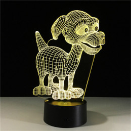 LED-Lampe Illusion 3D Hund 4