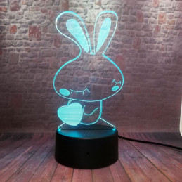 LED Lampa Ilúzia 3D Zajac 1