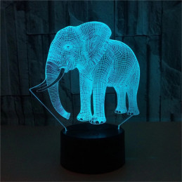 LED Lampa Ilúzia 3D Slon 3