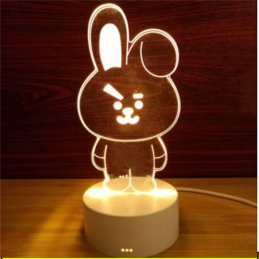 LED Lampa Ilúzia 3D Zajac 3