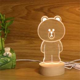 LED Lamp Illusion 3D Bear M