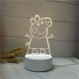 LED Lampa Ilúzia 3D Piggy 3