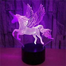 LED Lamp Illusion 3D Unicorn 4