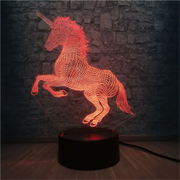 LED Lamp Illusion 3D Unicorn 5