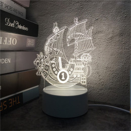 LED Lampa Ilúzia 3D Loď 3