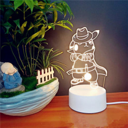 LED Lampa Ilúzia 3D Pikachu 8