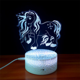 LED Lamp Illusion 3D Unicorn 6