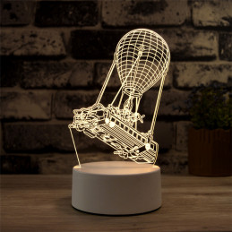 LED Lampa Ilúzia 3D Vzducholoď