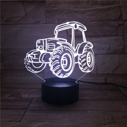 Lampe LED Illusion 3D Tracteur