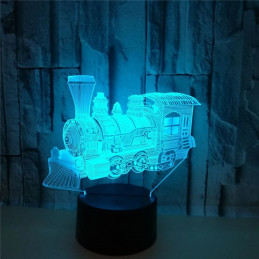 LED Lampa Ilúzia 3D Rušeň 2
