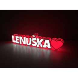 Name with heart LED