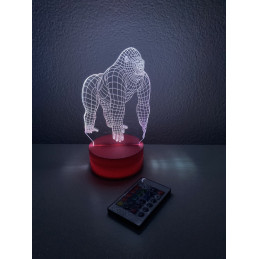 LED Lampa Ilúzia 3D Gorila